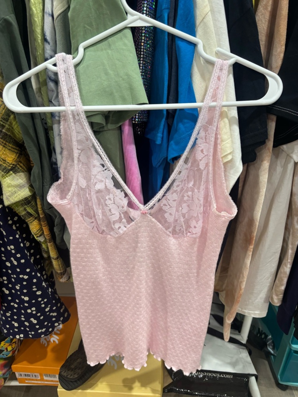 stradivarius Light Pink Lace-Trim Camisole